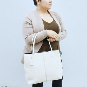 Coach XL Leather Shopper Travel Tote 29429 Parchment